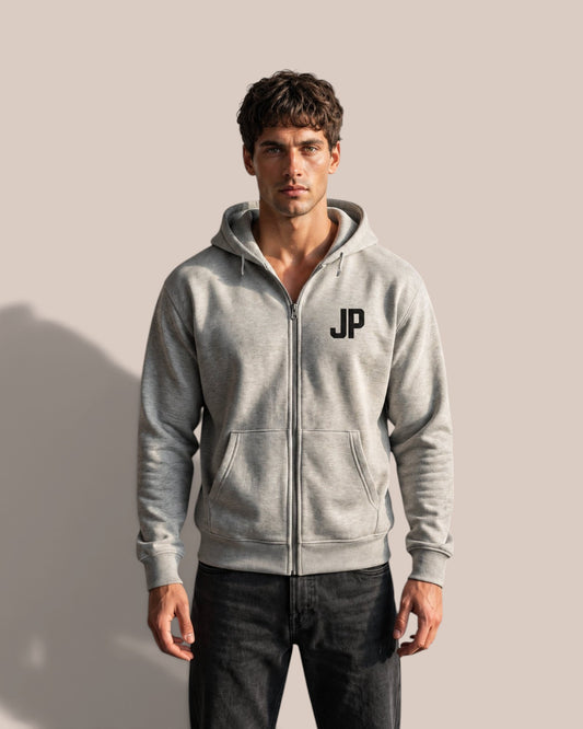 Signature Full Zip Hoodie - Heather Grey